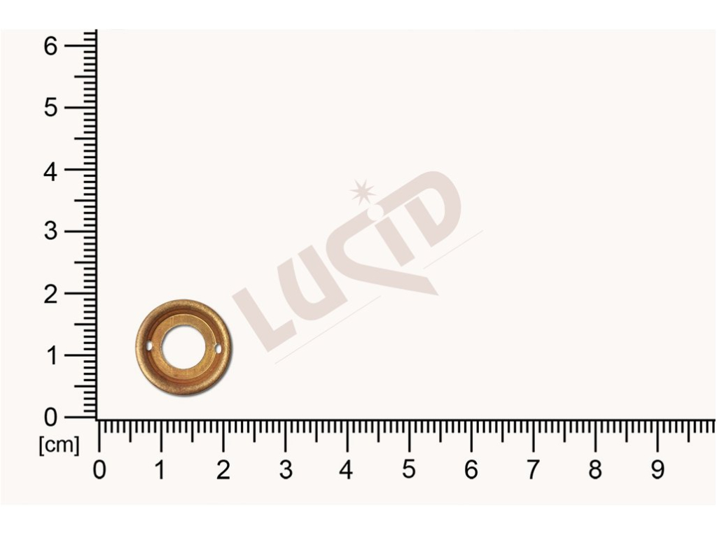 Tvarový výlisek, kulatý (ostatní) 15.5mm s dvouma dírkama