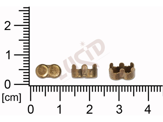 Stone double setting, round with base