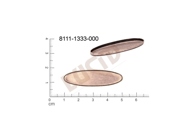 stone setting oval 40.0x10.0mm, flat, with base