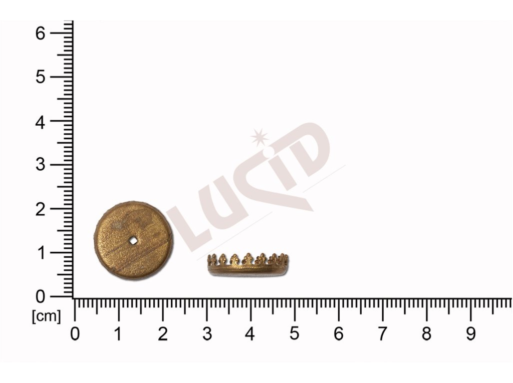 stone setting round 16.0mm, flat, with  base, decorative edge