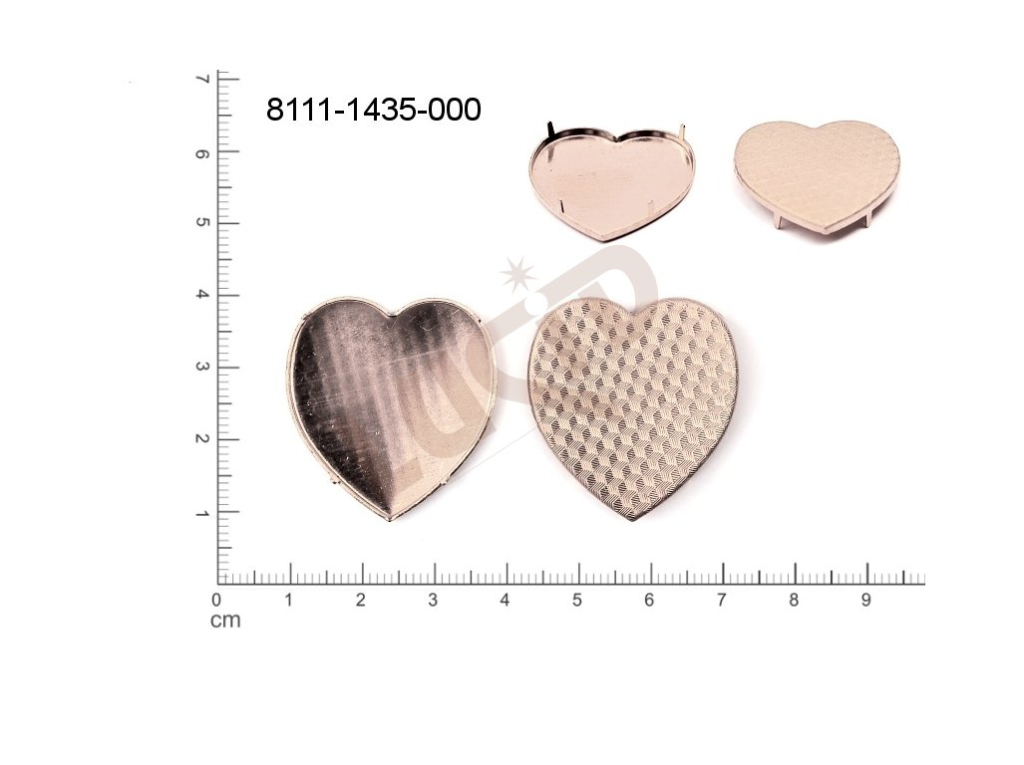 stone setting hearts 32.0x29.0mm with base