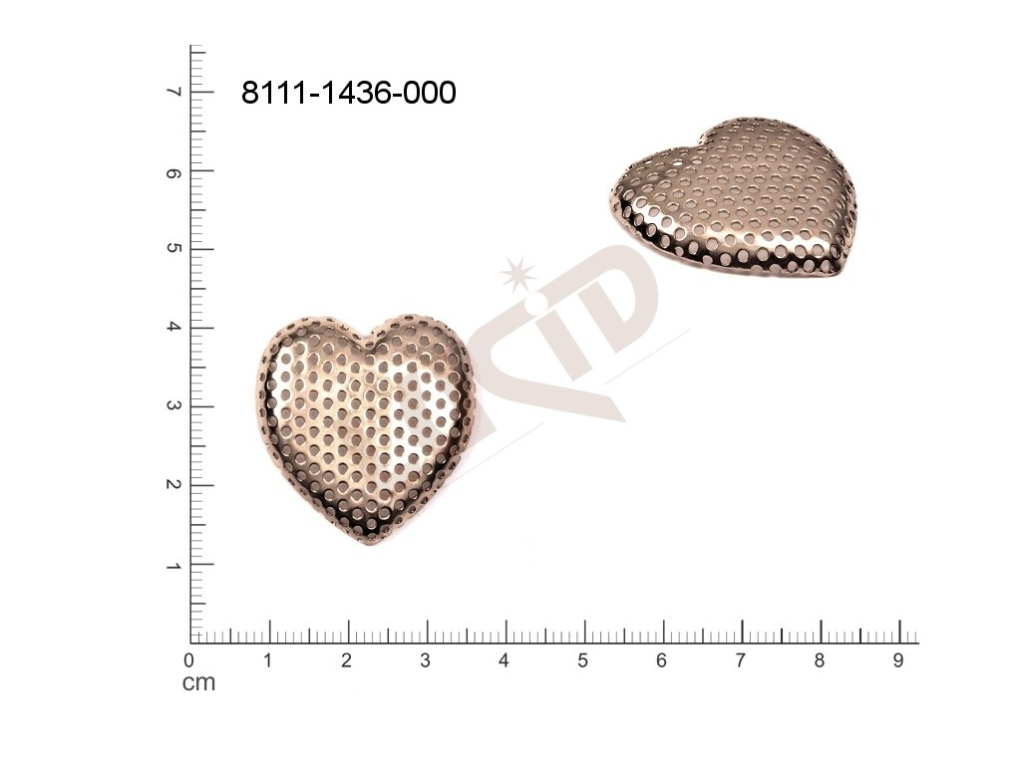 screen heart 30.0x 27.0mm unspecified number of holes