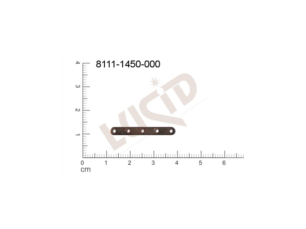 vodič s 5 očky 27.0 x 3.0mm