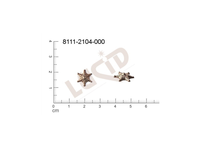 Tvarový výlisek hvězda ostatní bez oček (svěšovacích dírek) 11.0x11.0mm