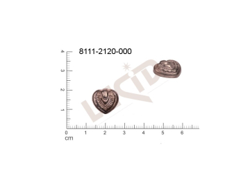 fancy shape hearts other without loops / attaching holes 13.0x13.0mm