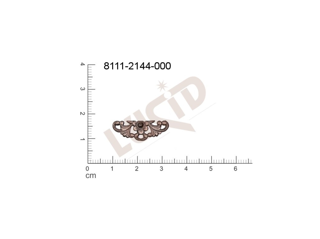 Tvarový výlisek ostatní kytky, květinové motivy bez oček (svěšovacích dírek) 24.0x9.0mm