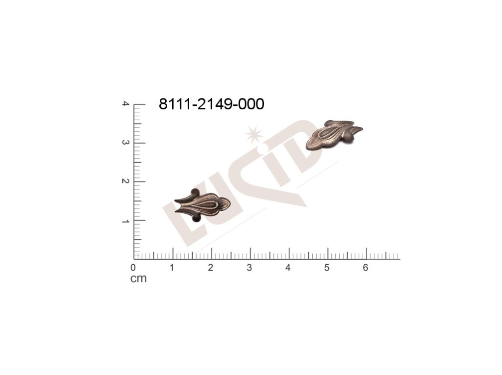 Tvarový výlisek ostatní, bez oček (svěšovacích dírek)14.0x9.0mm