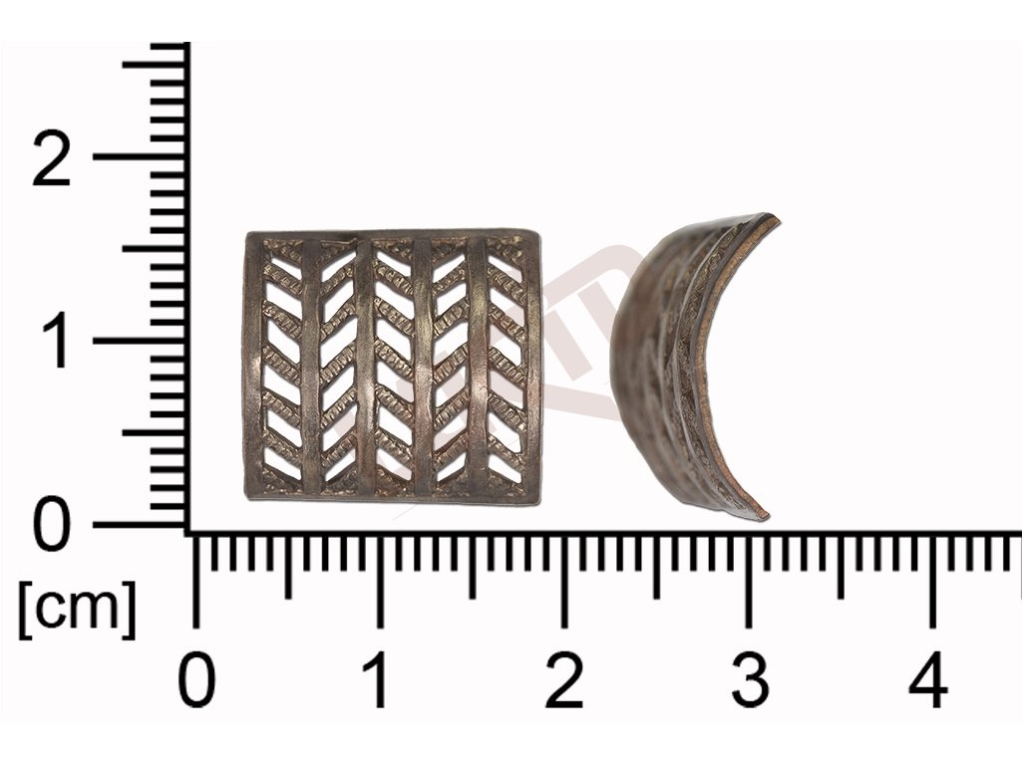 Tvarový výlisek čtyřúhelníky bez oček (svěšovacích dírek) 16.0 x 14.5mm