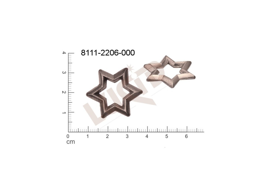 Tvarový výlisek hvězda, bez oček (svěšovacích dírek) 24.0 x24.0mm