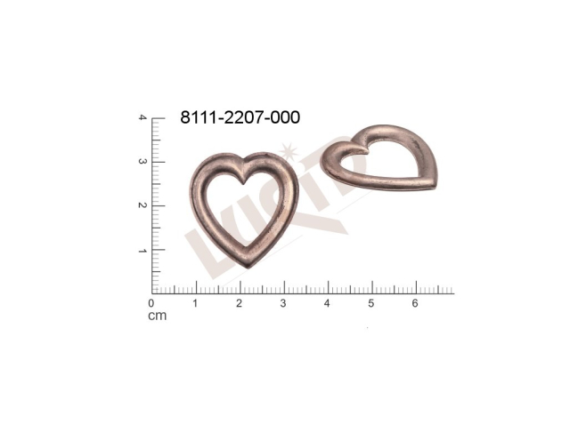 fancy shape hearts other without loops / attaching holes 25.0x23.0mm