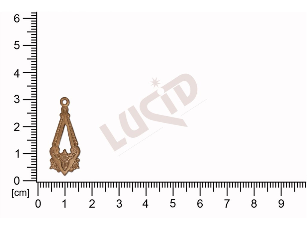 Plochý výsek s 1 očkem (svěšovací dírkou) 27.0x11.0mm