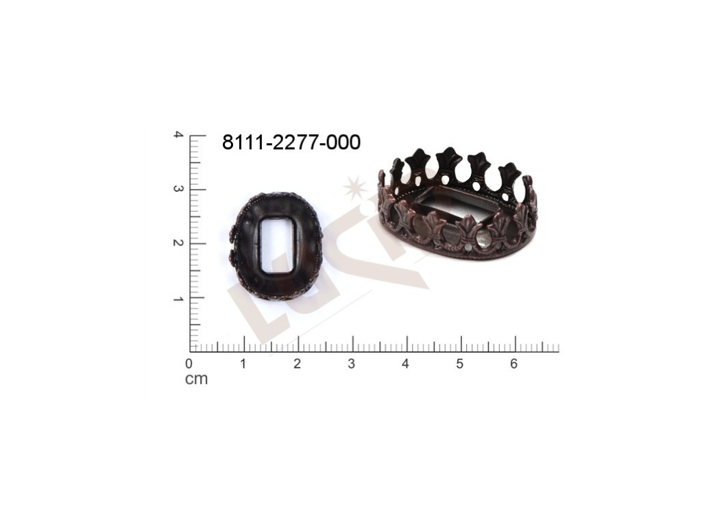 Kotlík ovál 20.0x15.0mm francouzský ozdobný bez dna