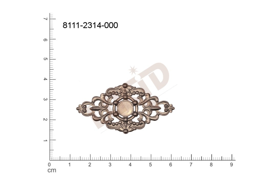 fancy shape quadrangle other without loops / attaching holes 49.0x26.0mm