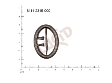 Tvarový výlisek  ovál, spona, bez oček (svěšovacích dírek) 40.5 x 29.5mm