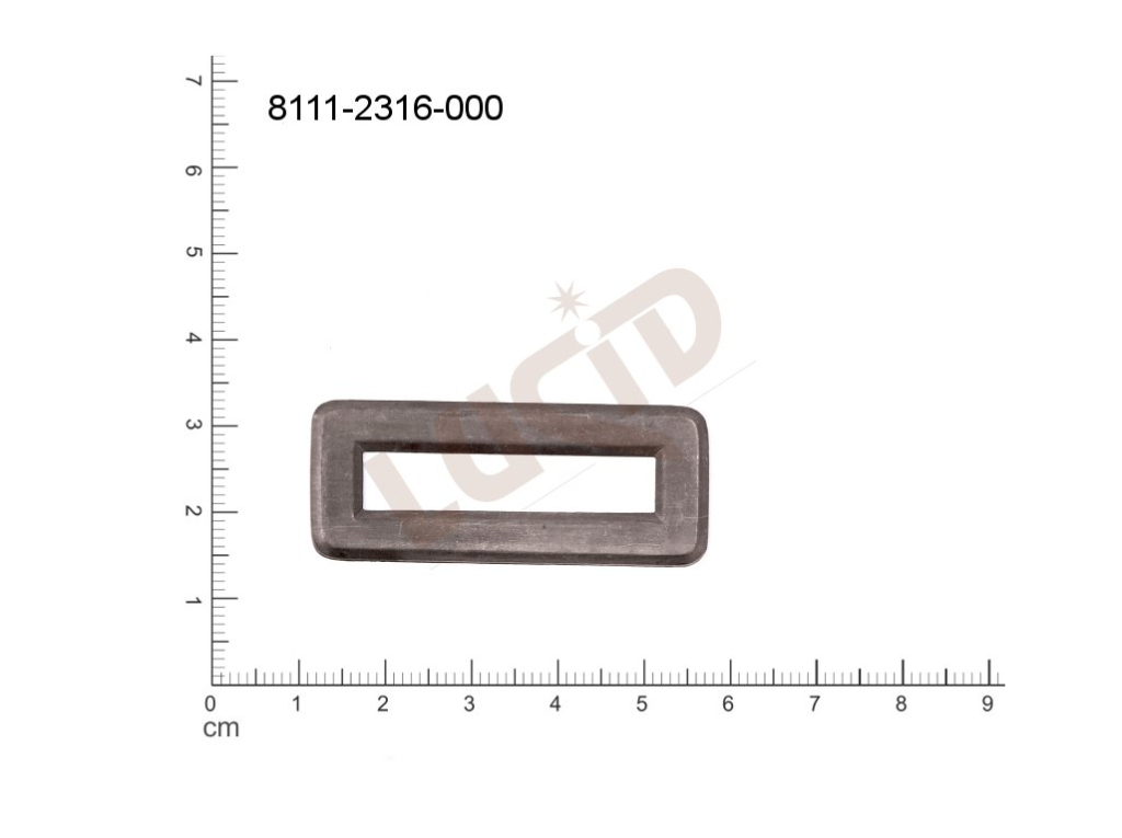 Tvarový výlisek čtyřúhelníky, bez oček (svěšovacích dírek) 46.0 x 19.0mm