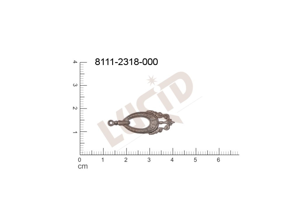 Tvarový výlisek slzy ostatní s 1 očkem (svěšovací dírkou) 29.0x10.0mm