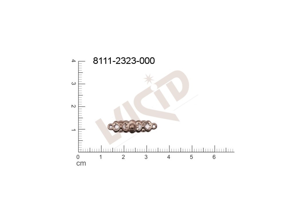 Tvarový výlisek, ostatní, s 2 očky (svěšovacími dírkami) 21.0 x 7.0mm