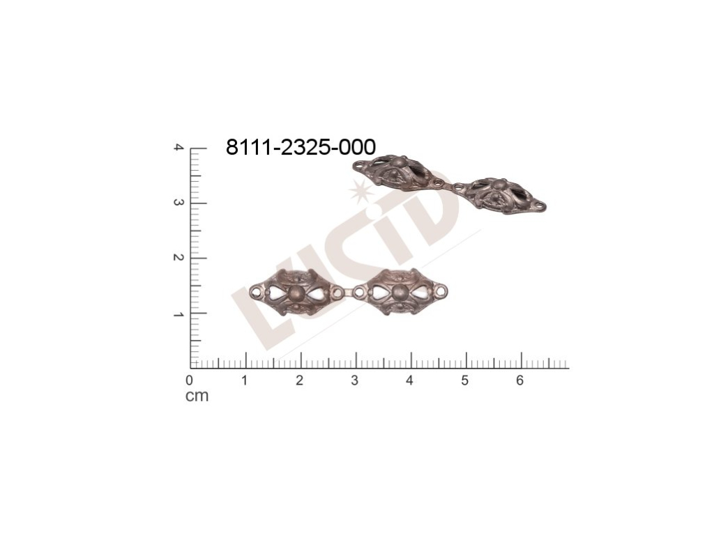 fancy shape other other with 2 loops / attaching holes 36.0x9.0mm