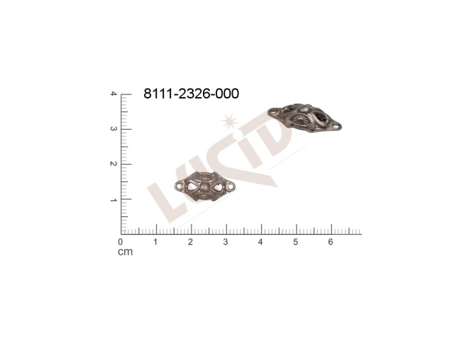 Tvarový výlisek  ovál ostatní s 2-ma očky (svěšovacími dírkami) 18.0x9.0mm