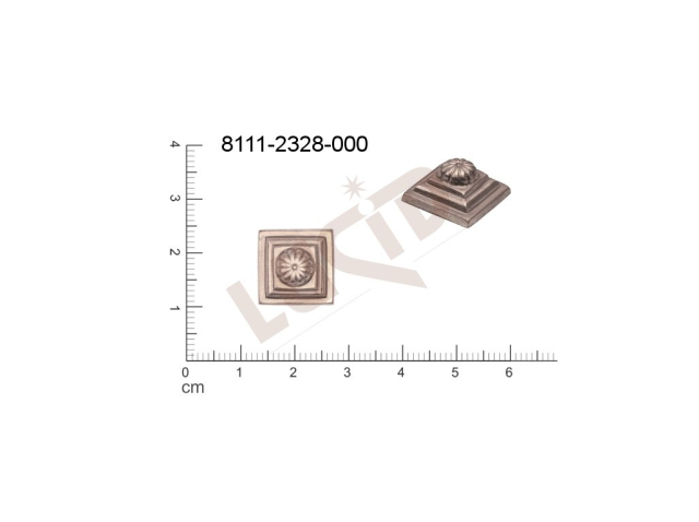 fancy shape quadrangle other without loops / attaching holes 14.0x14.0mm