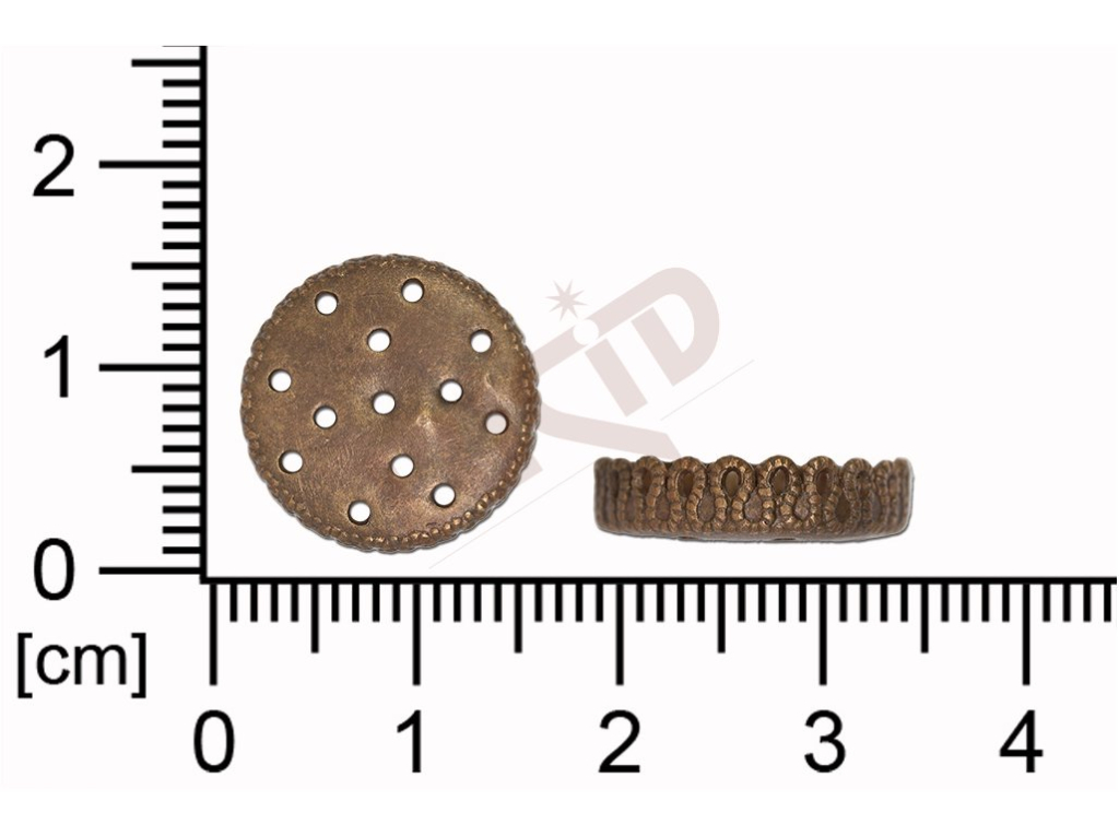 Stone setting round 13 mm with flat base, sewing, decorative edge