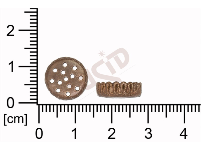 Stone setting round 10 mm with flat base, sewing, decorative edge