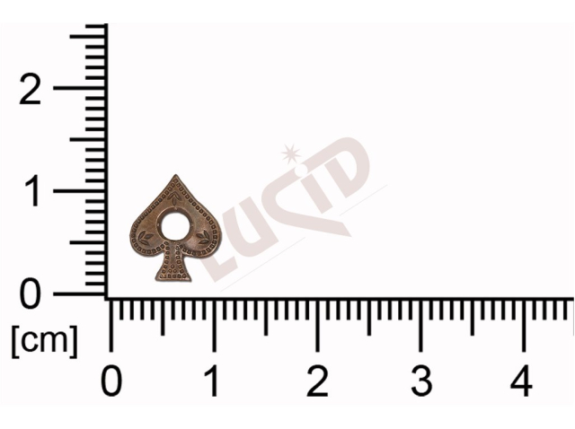 Plochý výsek rostlinné motivy bez oček (svěšovacích dírek) 10.0x9.0mm