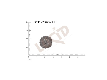 Tvarový výlisek rostlinné motivy kytky, květinové motivy bez oček (svěšovacích dírek) 16.0mm