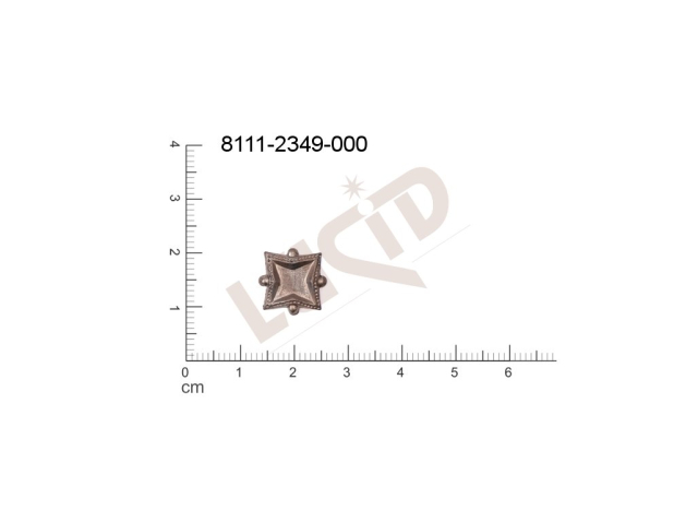 fancy shape quadrangle other without loops / attaching holes 13.0x13.0mm