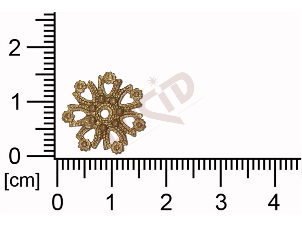 Tvarový výlisek kulatý rostlinné motivy kytky bez oček (svěšovacích dírek) 15.0mm