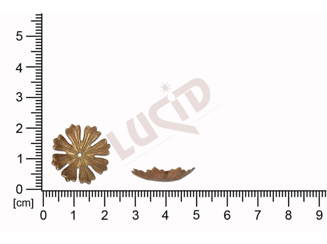 Tvarový výlisek kulatý rostlinné motivy s 1 očkem (svěšovací dírkou)19.0mm