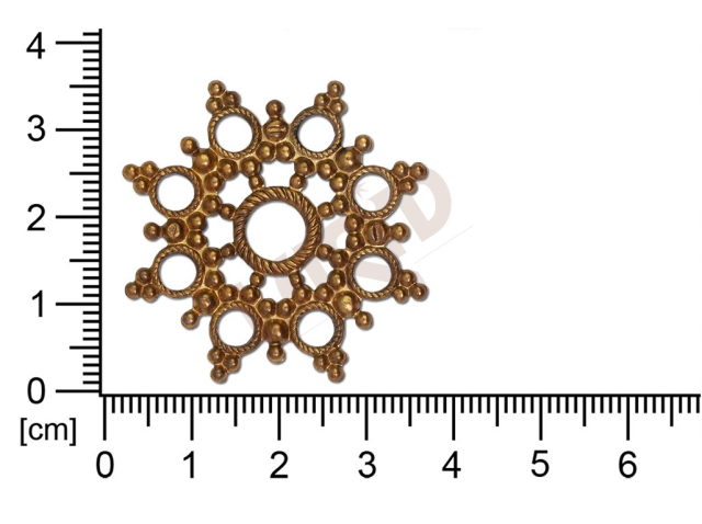 Tvarový výlisek rostlinné motivy vločka bez oček (svěšovacích dírek)  37 mm