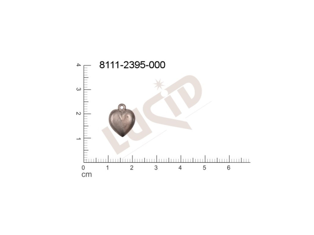 fancy shape hearts other with 1 loop / attaching hole 13.0x11.0mm