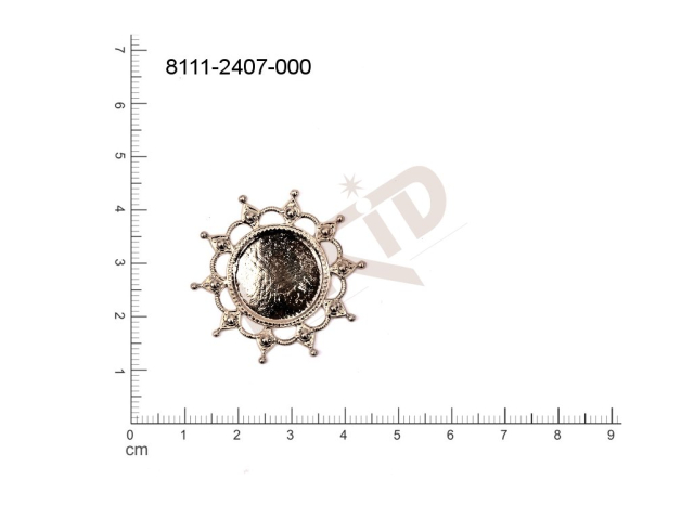 fancy shape round other without loops / attaching holes 34.0x34.0mm