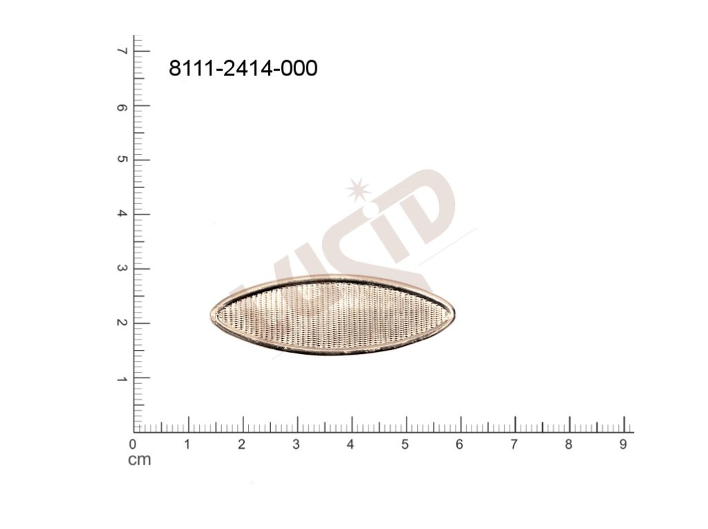 fancy shape oval other without loops / attaching holes 46.0x16.0mm