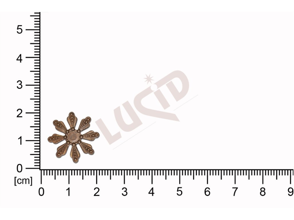 Tvarový výlisek rostlinné motivy kytky bez oček (svěšovacích dírek) 16.5 mm