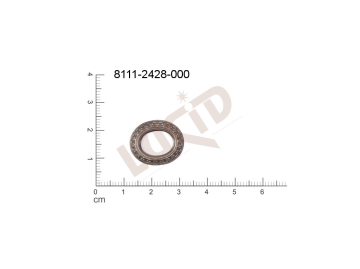 Tvarový výlisek  ovál ostatní bez oček (svěšovacích dírek) 29.0x15.0mm