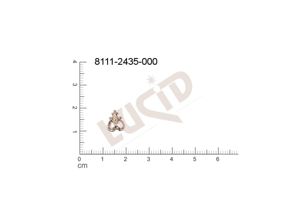 Tvarový výlisek srdíčka ostatní bez oček (svěšovacích dírek) 9.0x7.0mm