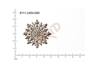 fancy shape round flowers, flower motives without loops / attaching holes 40.0mm