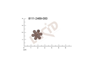 Tvarový výlisek rostlinné motivy kytky, květinové motivy bez oček (svěšovacích dírek) 15.0x15.0mm