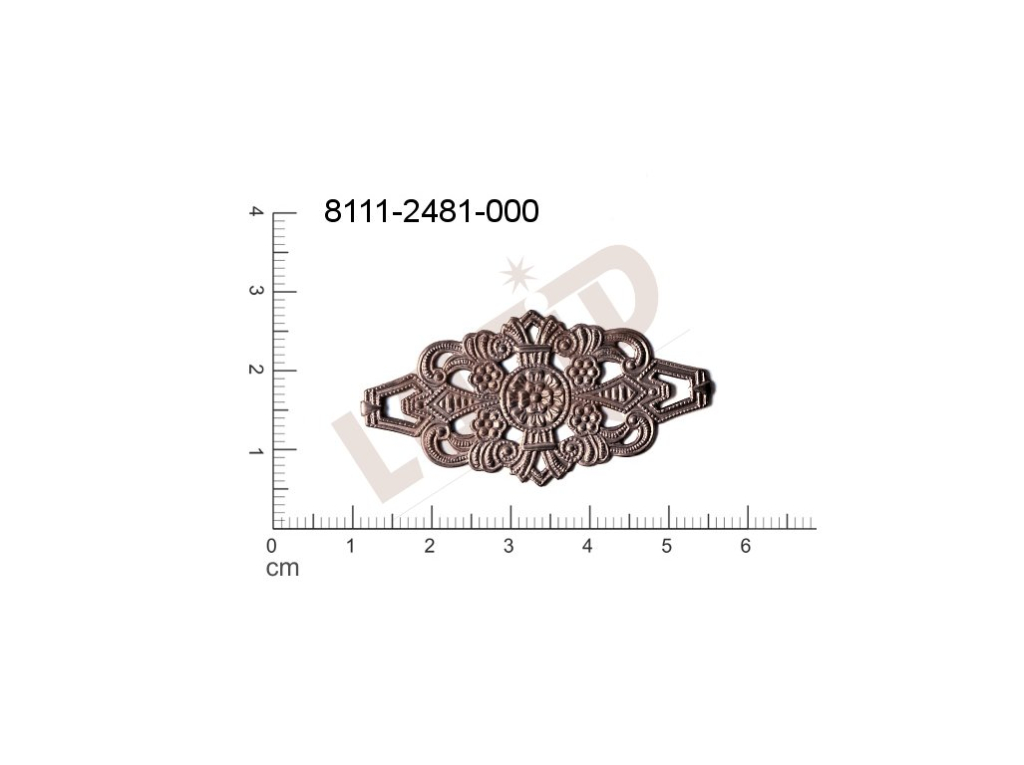 Tvarový výlisek ostatní ostatní s 2-ma očky (svěšovacími dírkami) 43.0x21.0mm