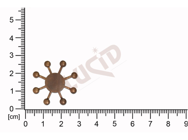 tvarový výlisek rostlinné motivy kytky, květinové motivy bez oček (svěšovacích dírek) 24.0mm