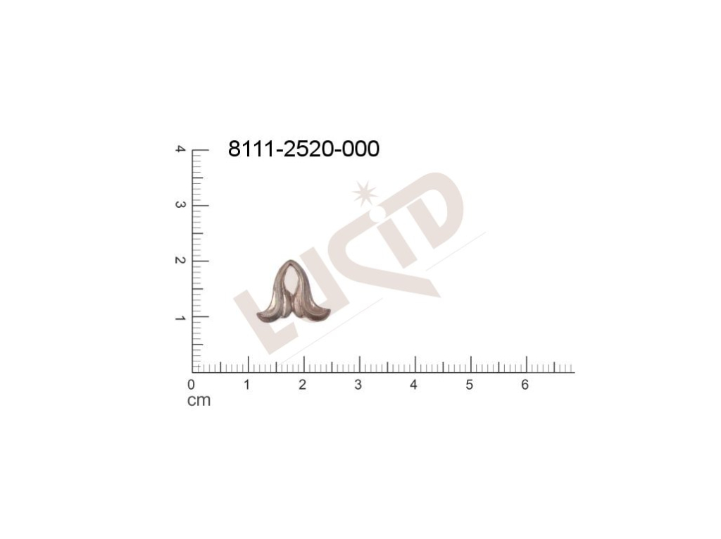 Tvarový výlisek , bez oček (svěšovacích dírek) 14.0 x 11.0mm