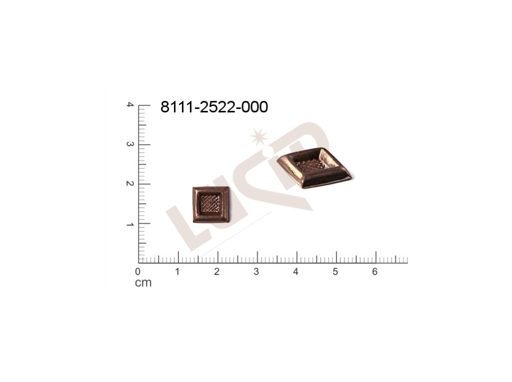 fancy shape quadrangle other without loops / attaching holes 9.0x9.0mm