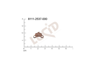 Plochý výsek , s 2 očky (svěšovacími dírkami) 14.0 x 7.0mm