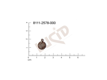 fancy shape round other with 1 loop / attaching hole 12.0x10.0mm