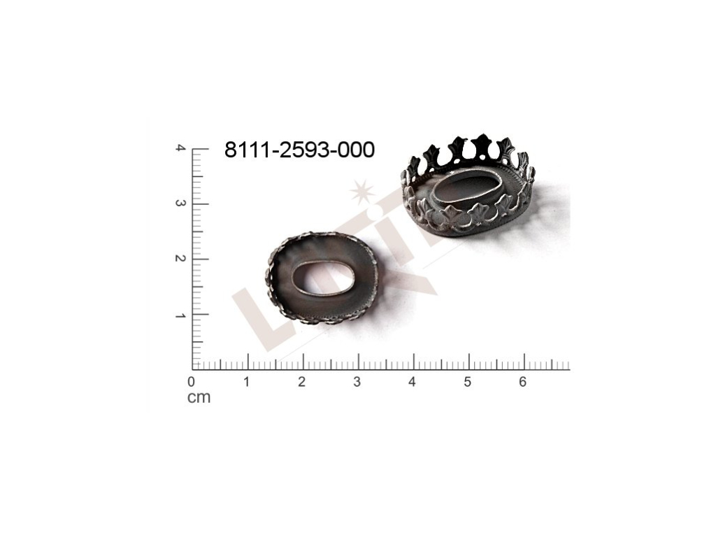 Kotlík ovál 19.0x16.0mm francouzský a ozdobný bez dna