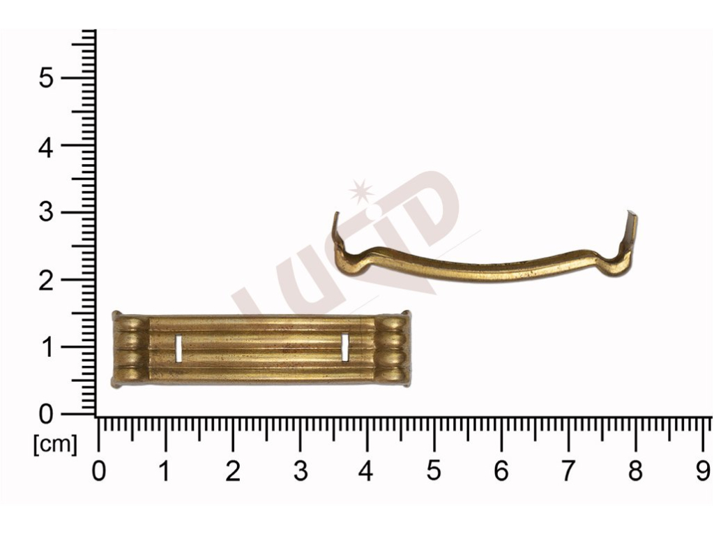 Tvarový výlisek čtyřúhelník, 2 očka (svěšovací dírky) 42,8x10x10.0mm