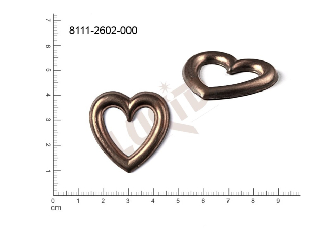 fancy shape hearts other without loops / attaching holes 35.0x33.0mm