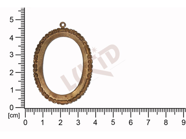 Tvarový výlisek  ovál, s 1 očkem (svěšovací dírkou) 42.0 x 32.0mm